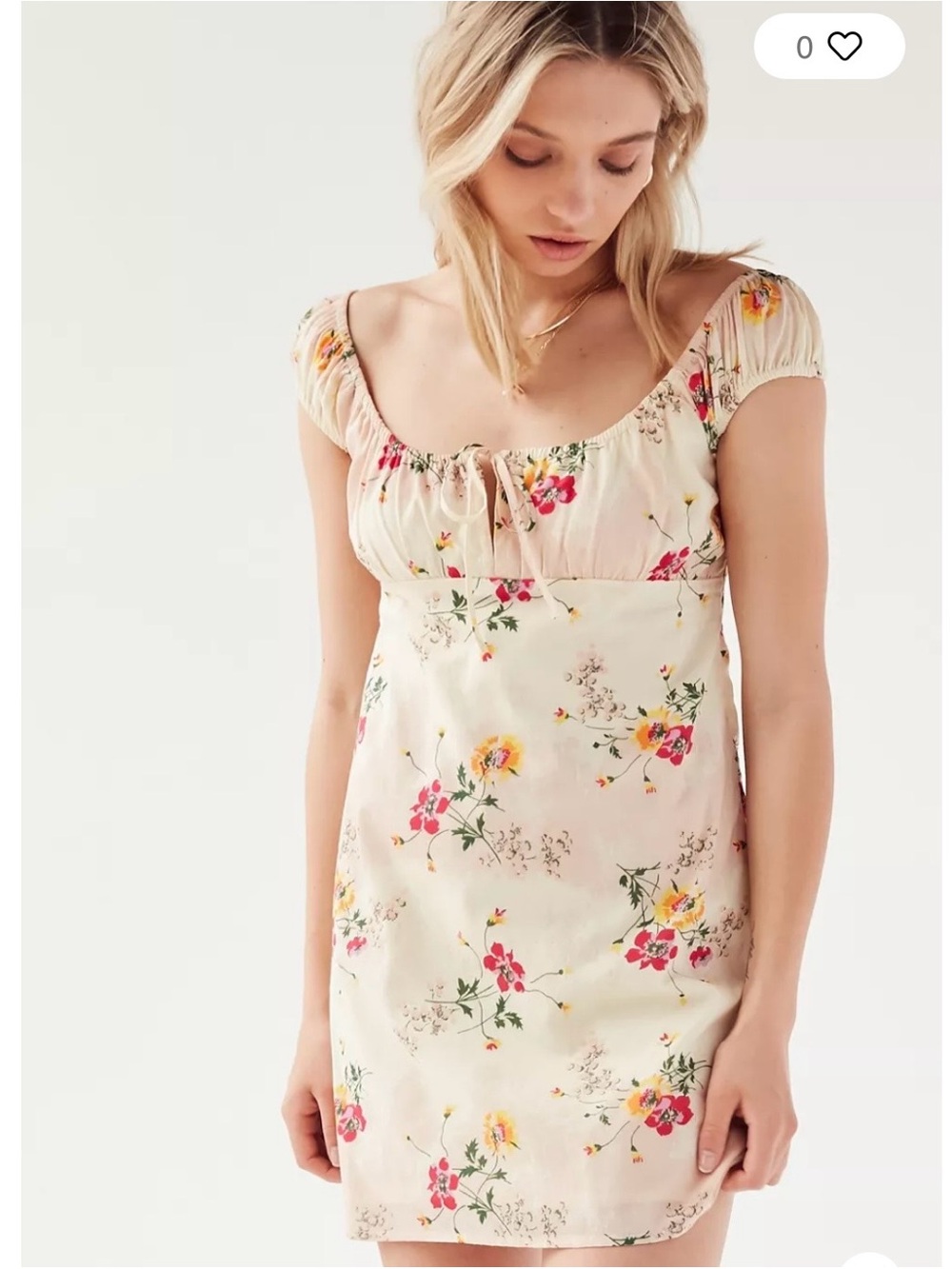 UO Urban Outfitters Skye Tie-Front Empire-Waist Dress